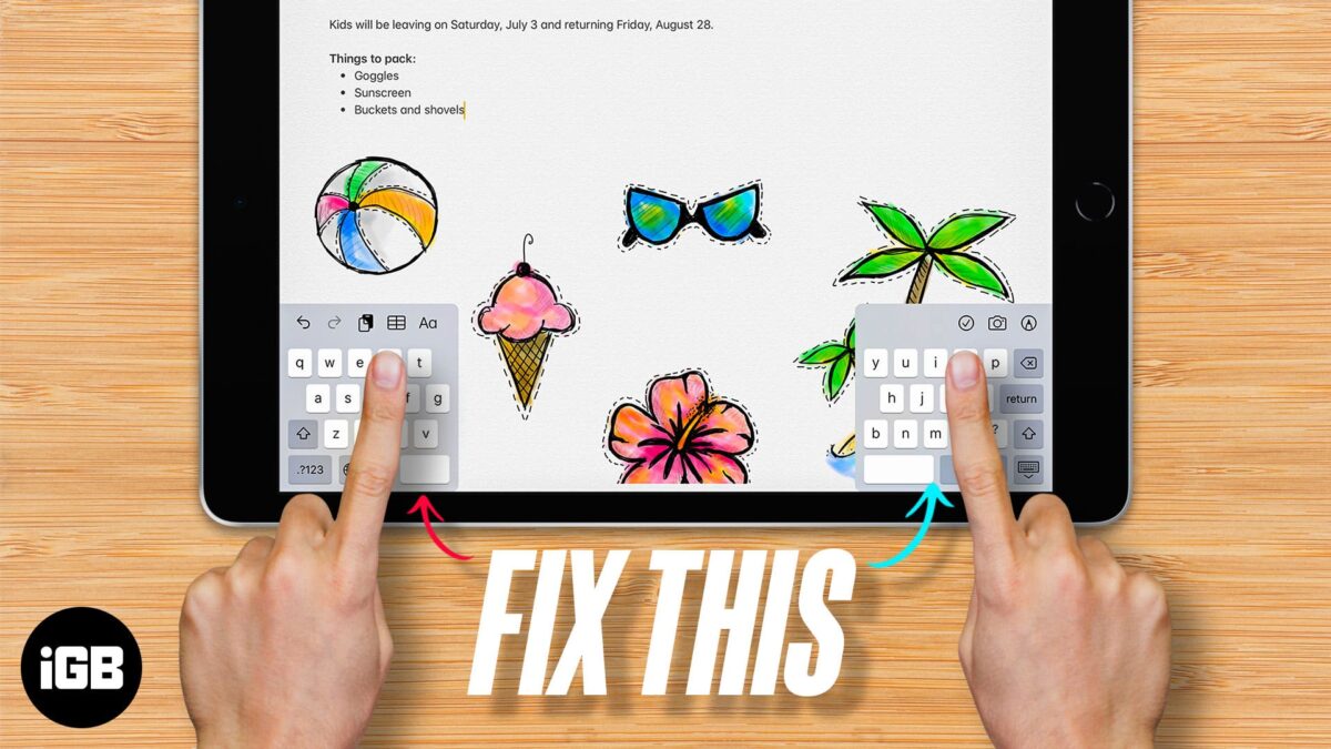 How to fix a split or small keyboard on ipad