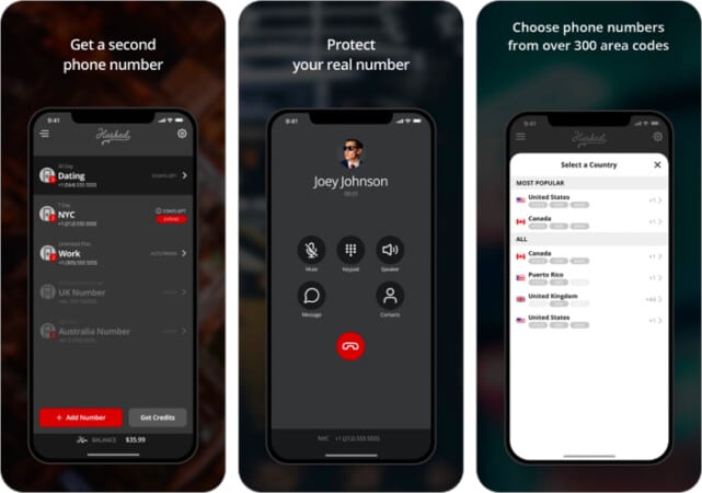 Hushed 2nd Phone Number app for iPhone