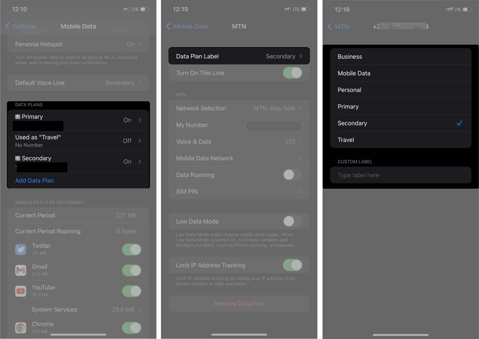 Label your SIM cards on iPhone