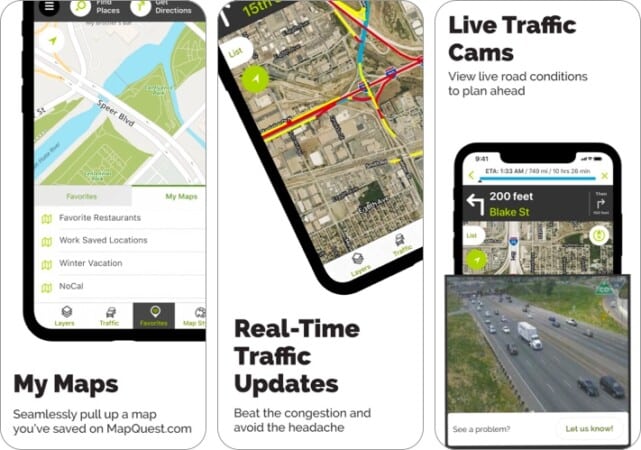 MapQuest traffic app screenshot