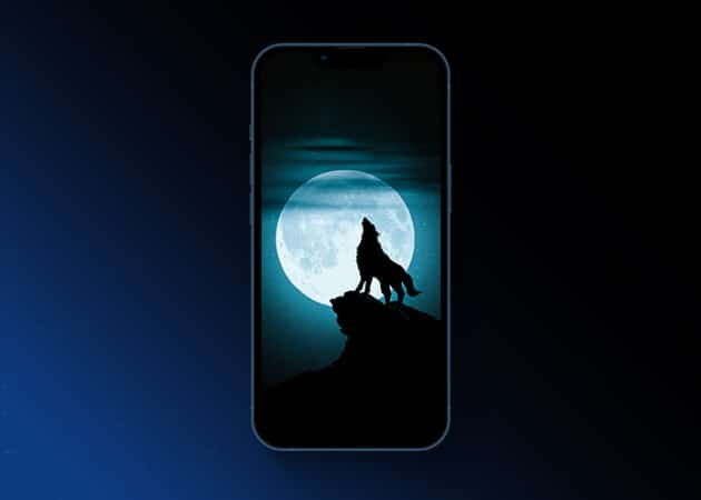 Moon and wolf wallpaper for iPhone