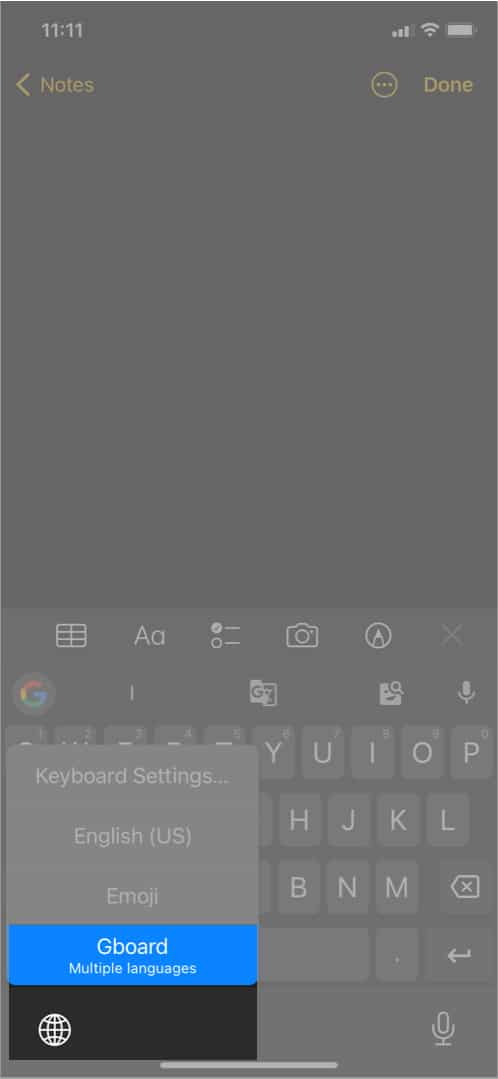 Switch to Gboard on the iPhone