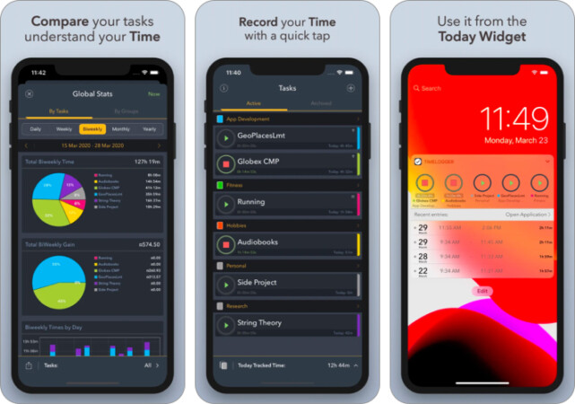 Timelogger Time Tracking app for iPhone and iPad