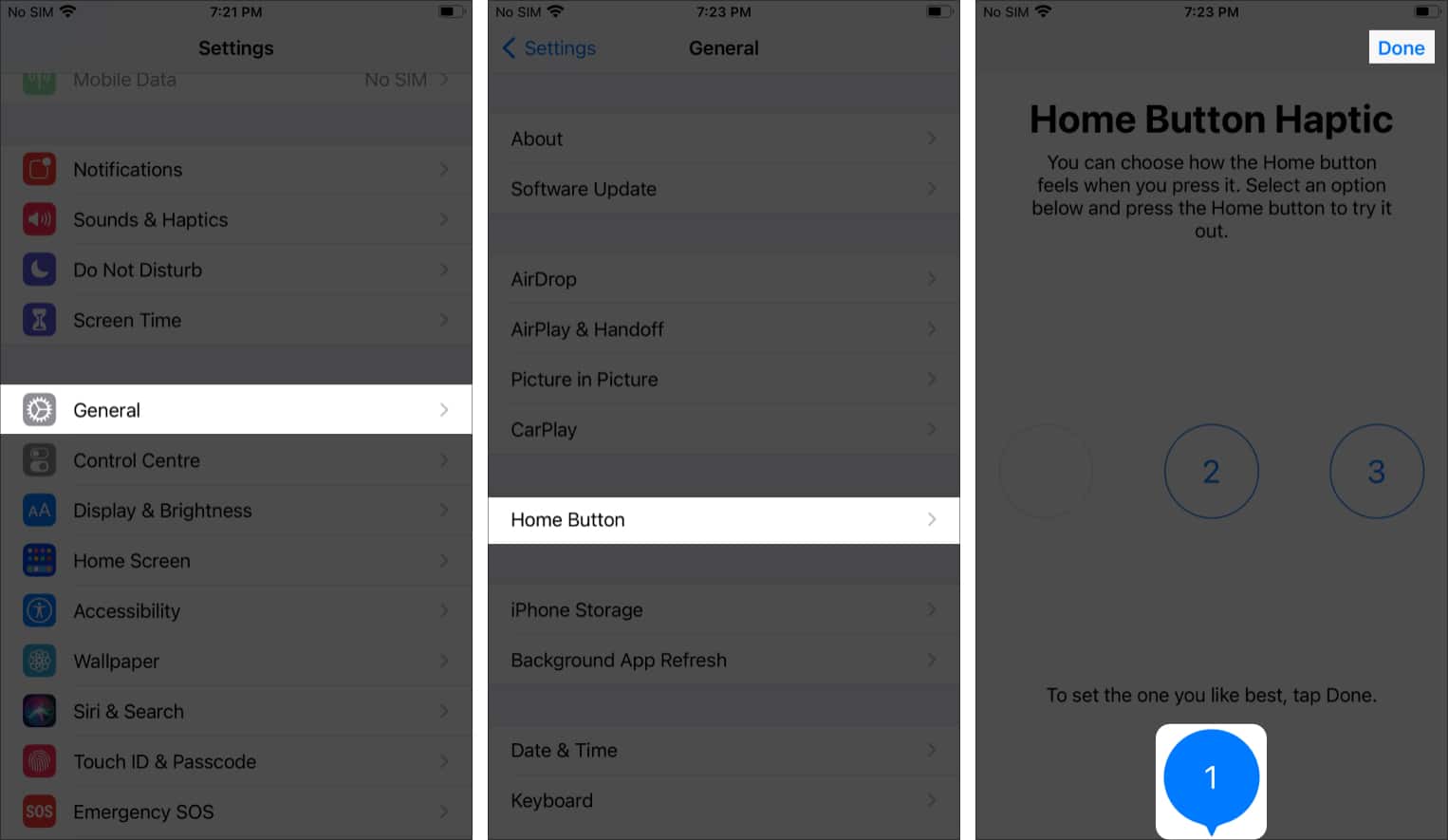 disable home button haptics on iPhone