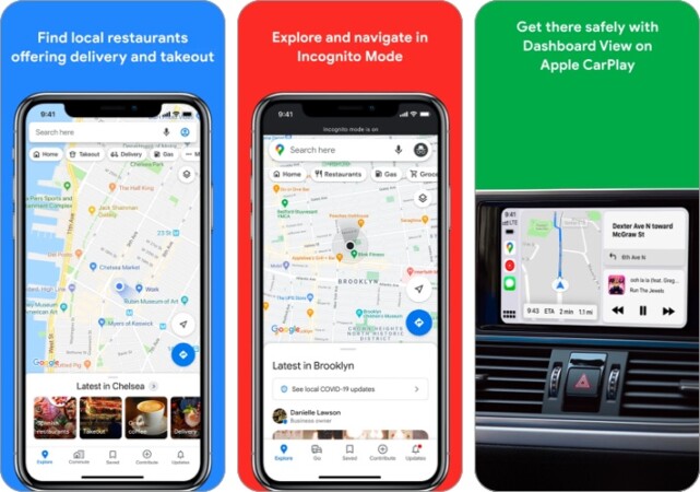 google maps traffic app screenshot