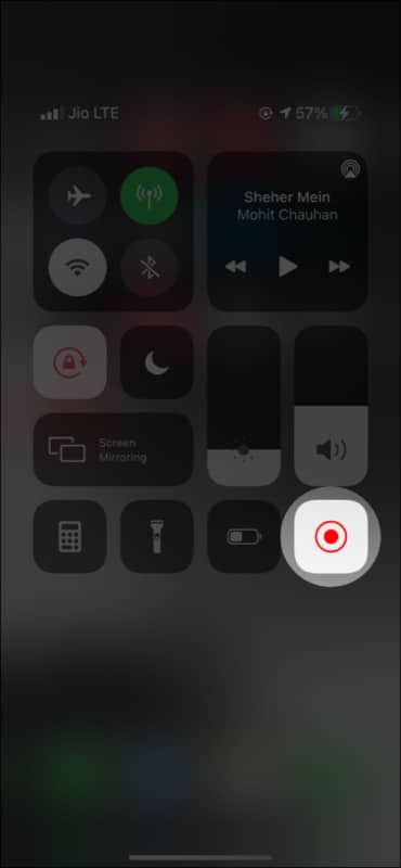 How to stop screen recording using Control Center