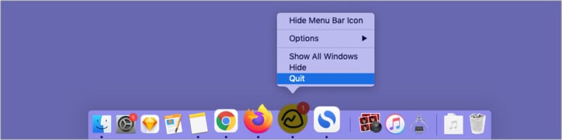 Quit Mac apps from Dock
