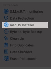 select macOS installer from disk drill