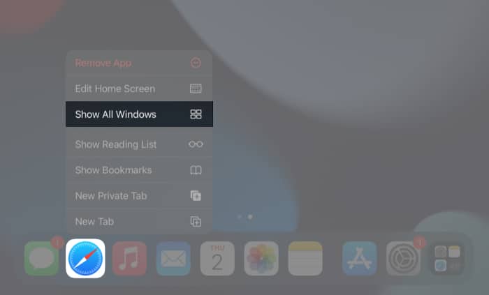 show all windows on iPad