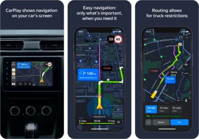 yandex navi traffic app screenshot