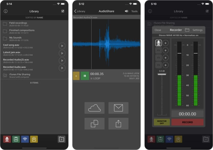 AudioShare iPhone and iPad App Screenshot