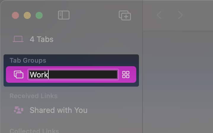 safari share tab groups between devices Create an Empty Tab Group 2