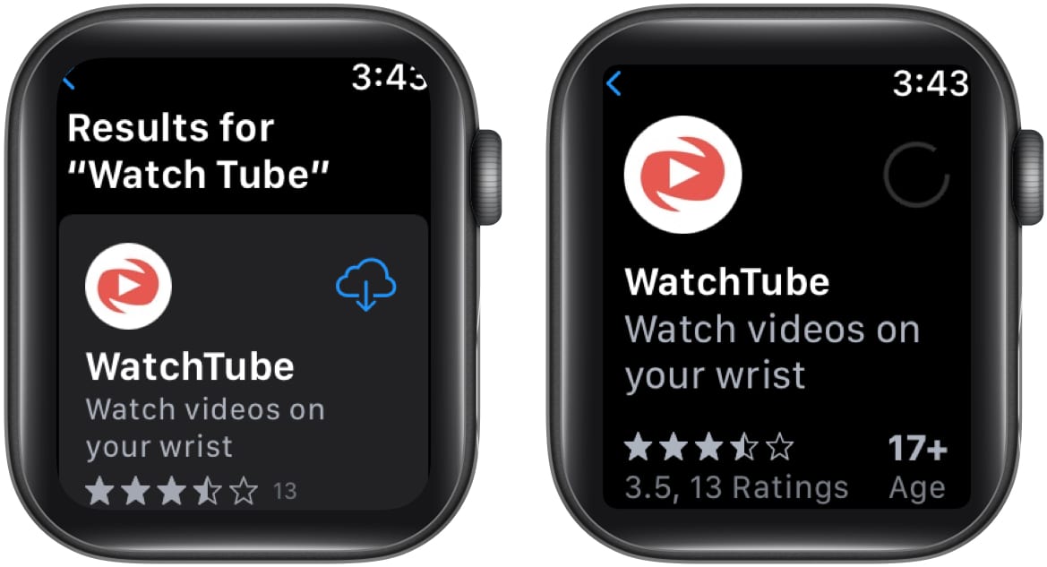 Download WatchTube on the Apple Watch- 