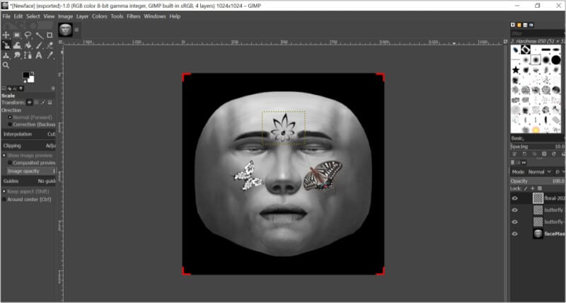 Face mesh design in Instagram on Mac