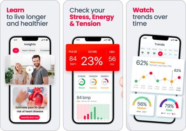 Heartify health app for iPhone