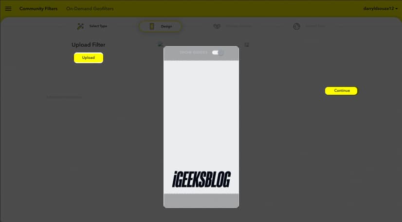 How to create a free snapchat filter 2