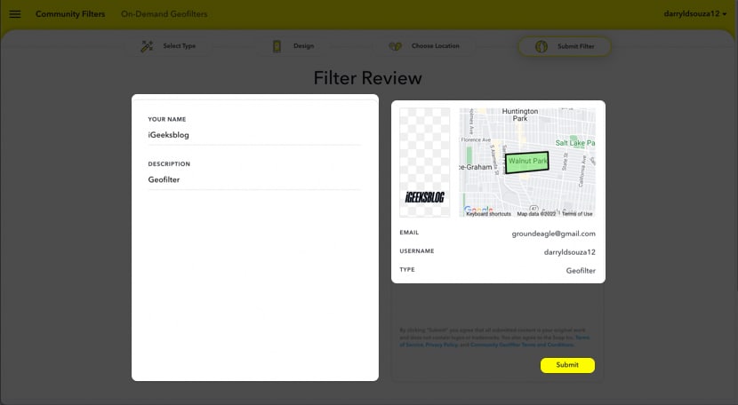 How to create a free snapchat filter 4
