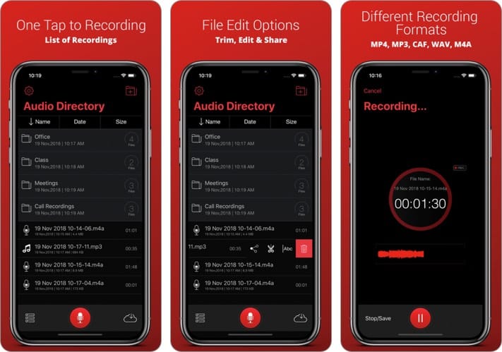 Recorder Plus - Voice Recorder iPhone and iPad App Screenshot