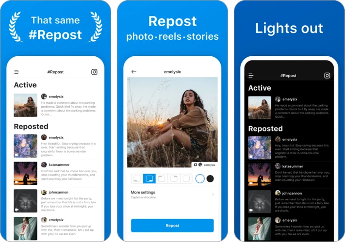 Repost for Instagram #Repost alkalmazás iPhone-ra