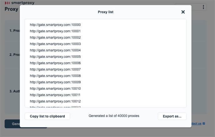 Smartproxy proxy address generating tool