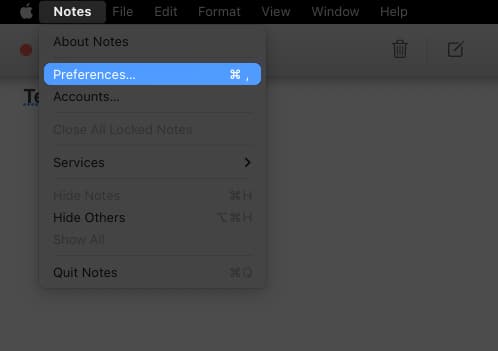select preferences from Notes