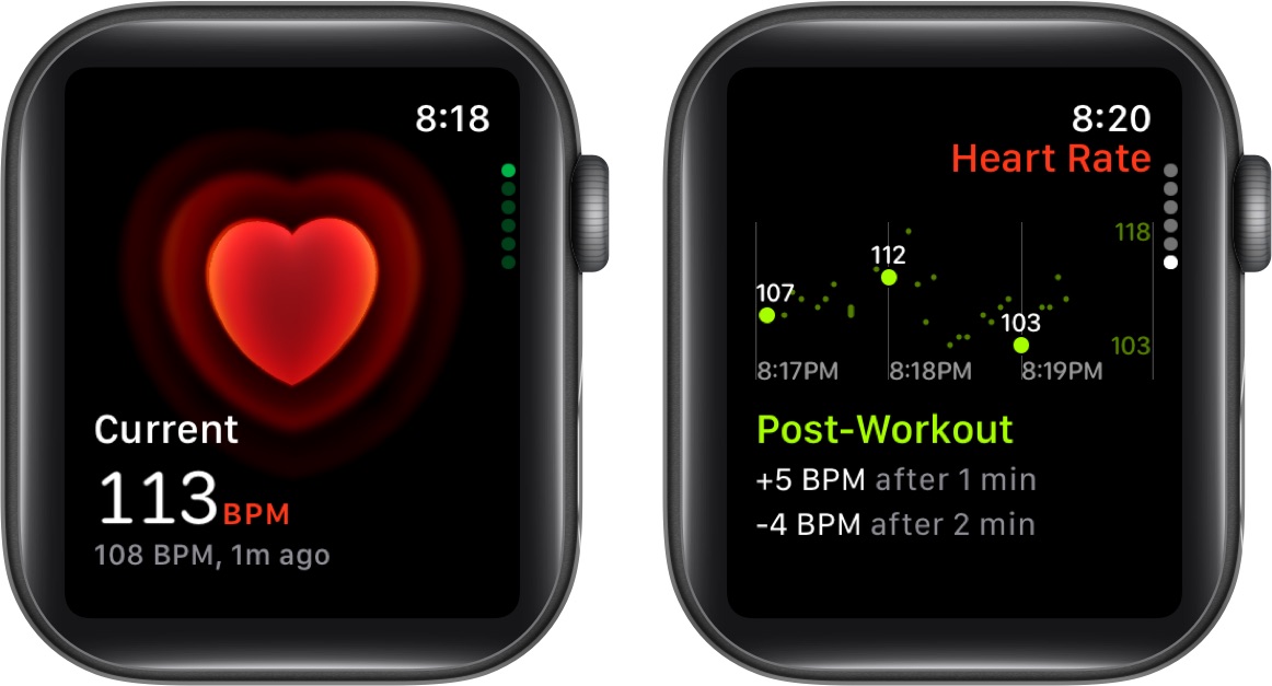 Check cardio recovery on apple watch