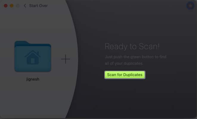 Click on Scan for Duplicates Gemini 2 Mac app