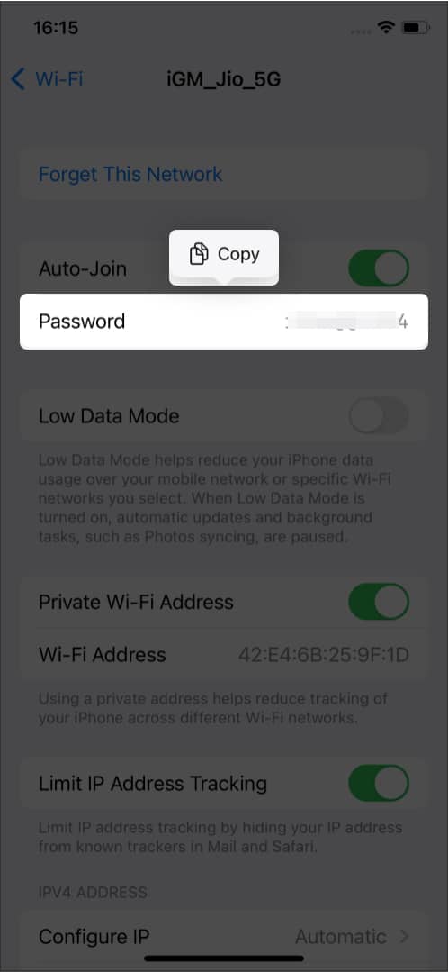 Másolja a Wi-Fi jelszavát iPhone-ról az Androidon való megosztáshoz
