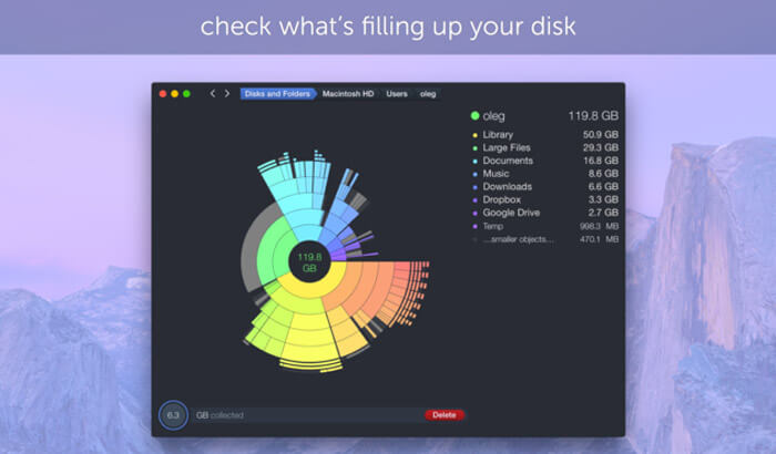 DaisyDisk Mac Cleaner Software Screenshot