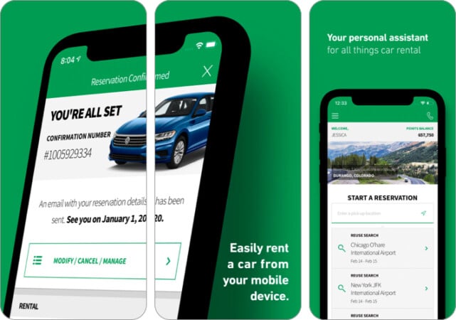 Enterprise Rent A Car app for iPhone