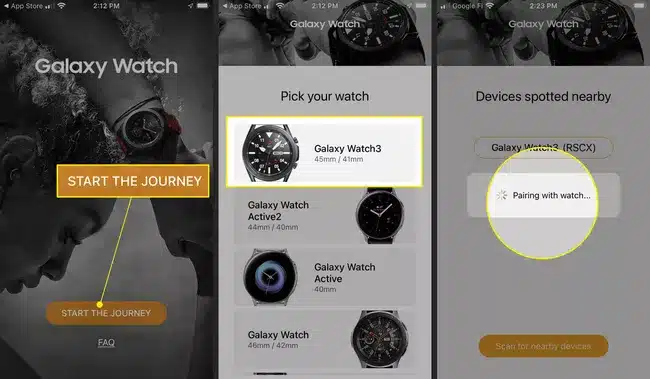 Galaxy Watch jsou nyní připojeny k aplikaci Galaxy Wearable na vašem iPhone