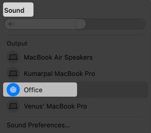 Connecting HomePod with a Mac via Control Center