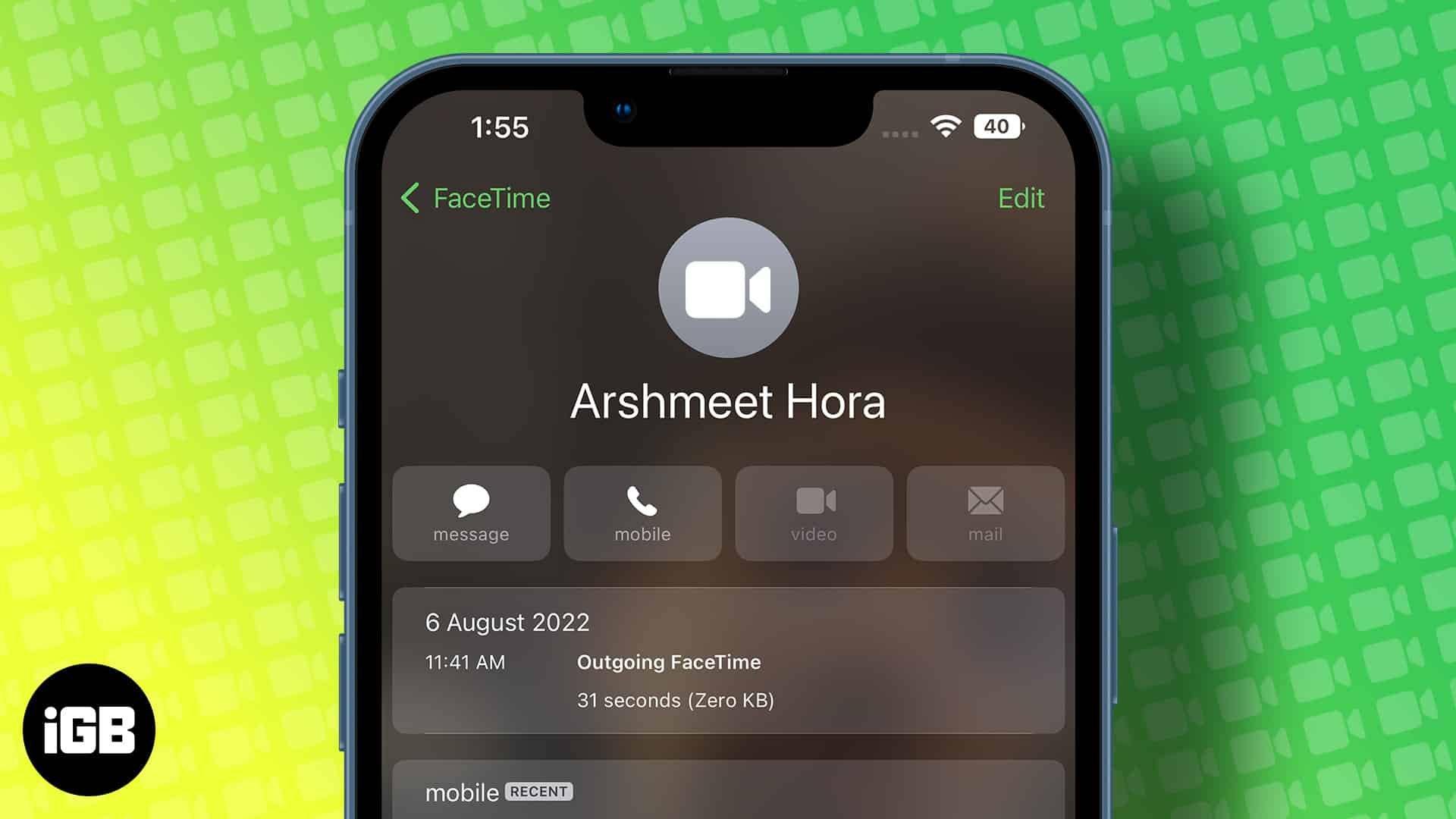 How to check facetime call duration