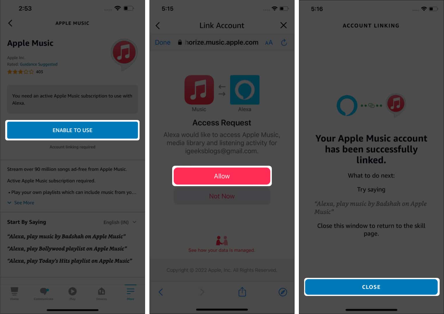 Bagaimana untuk menyediakan Apple Music dengan pembesar suara Alexa