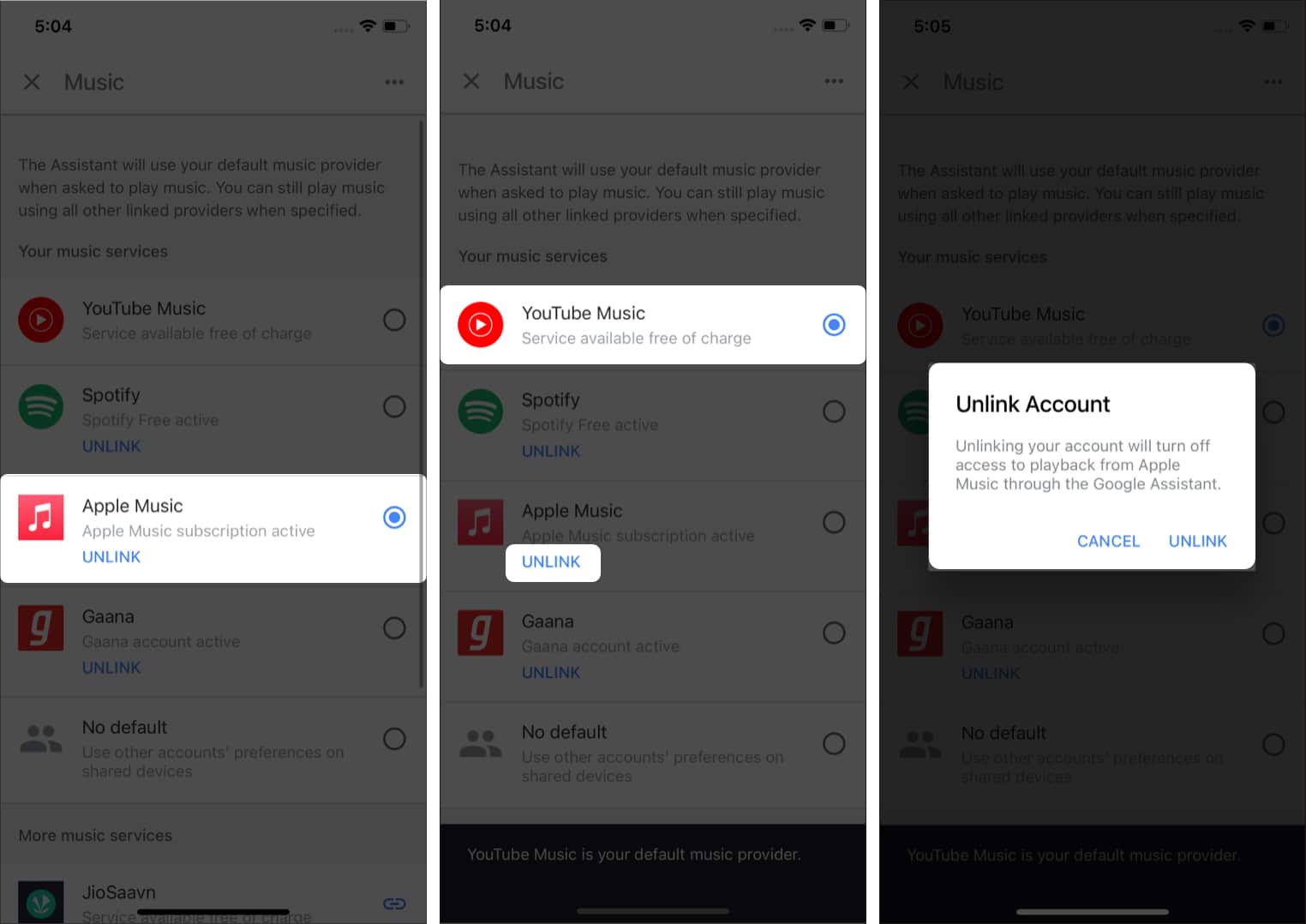 Cara menyahgandingkan Apple Music dengan pembesar suara Google Nest