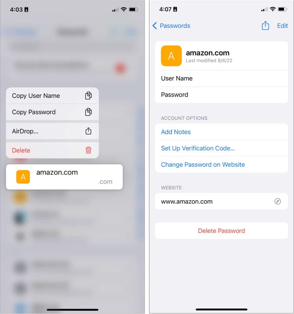 Manually copy passwords from an iPhone