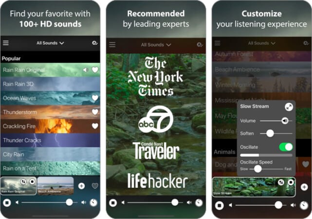 Rain Rain Sleep Sounds white noise app iPhone