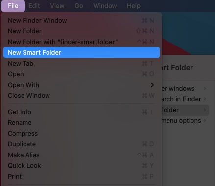 Sediakan Folder Pintar dalam Finder pada Mac