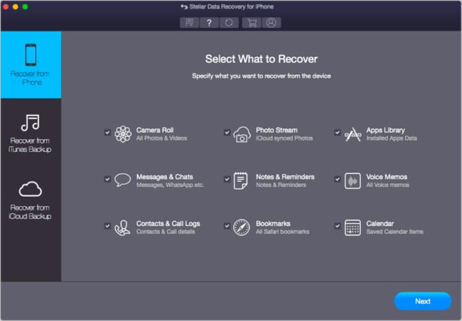 Stellar iPhone data recovery software