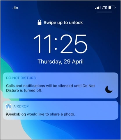 Airdrop request even when do not disturb is on