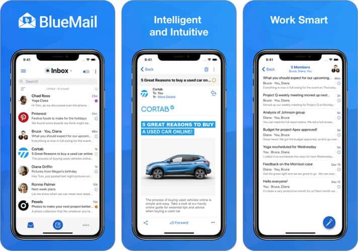 bluemail iphone and ipad email app screenshot