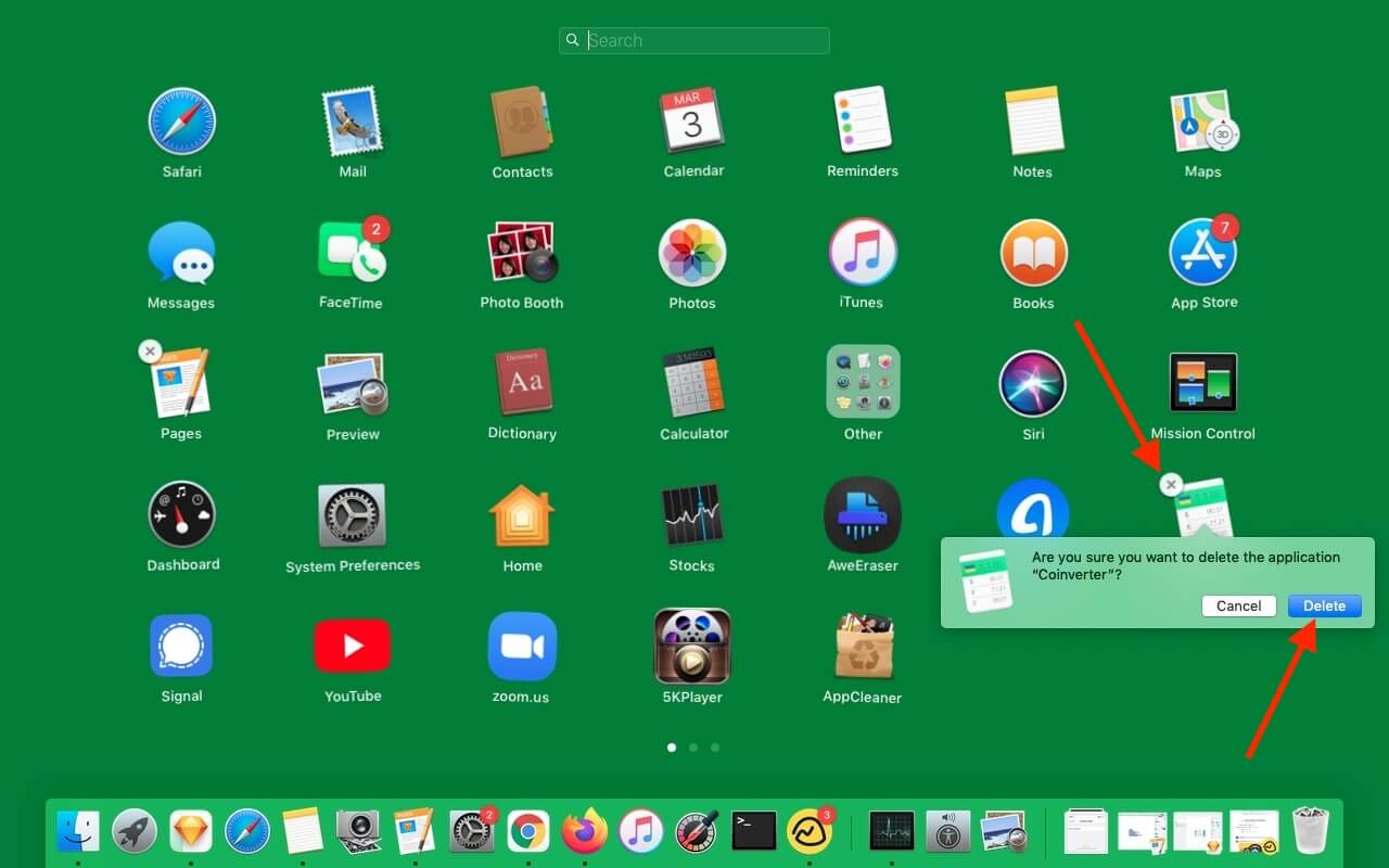Delete Mac apps via Launchpad