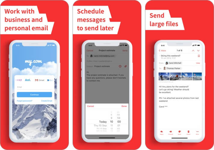 mymail iphone and ipad email app screenshot
