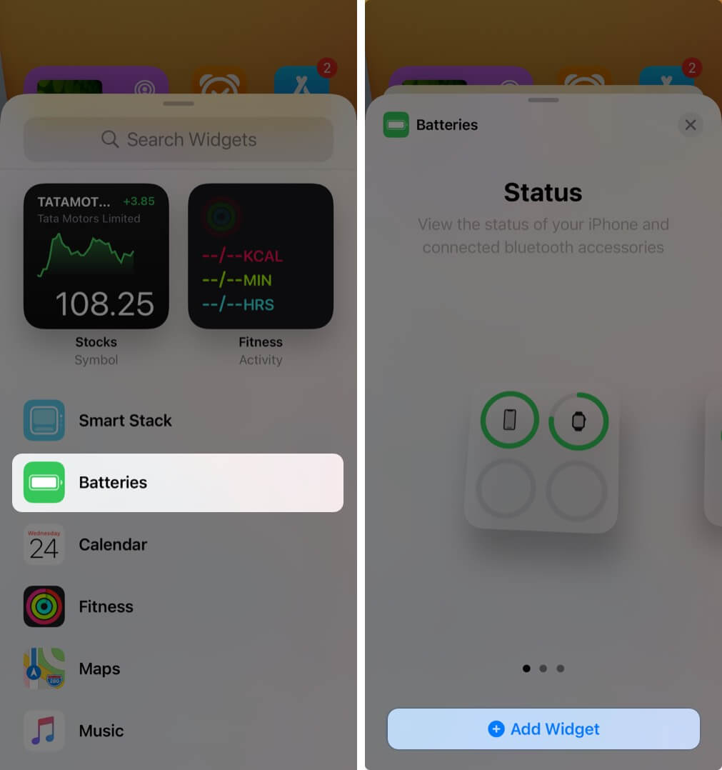 Add Battery Widget to iPhone Homescreen