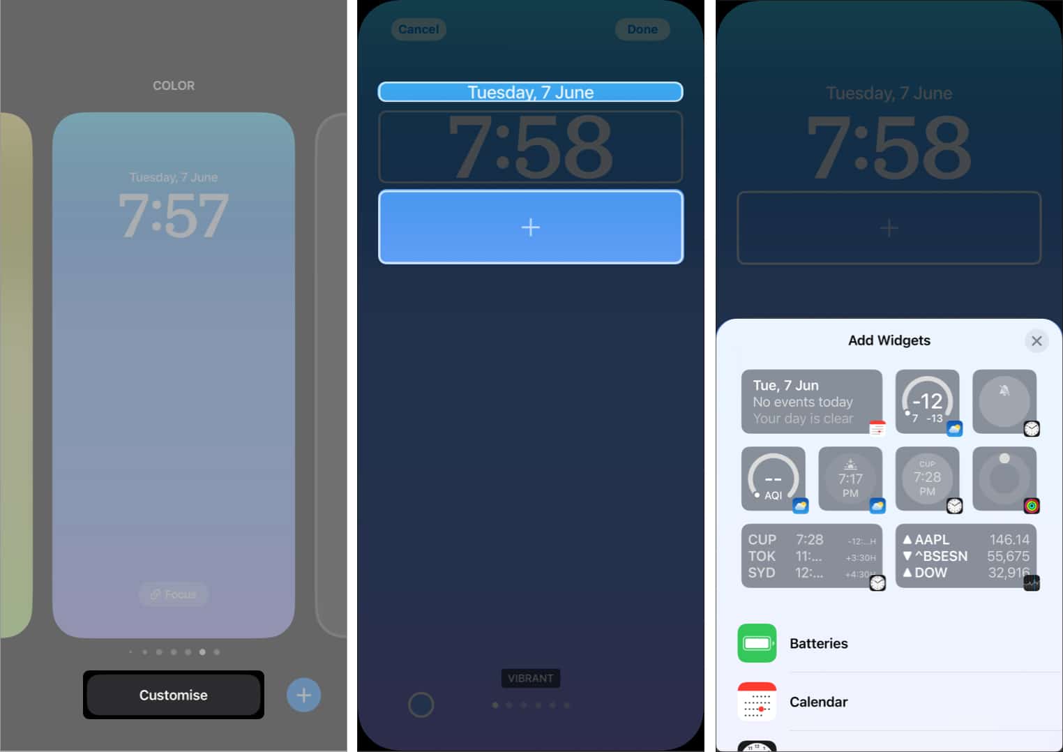 Add new widgets to lockscreen on iphone