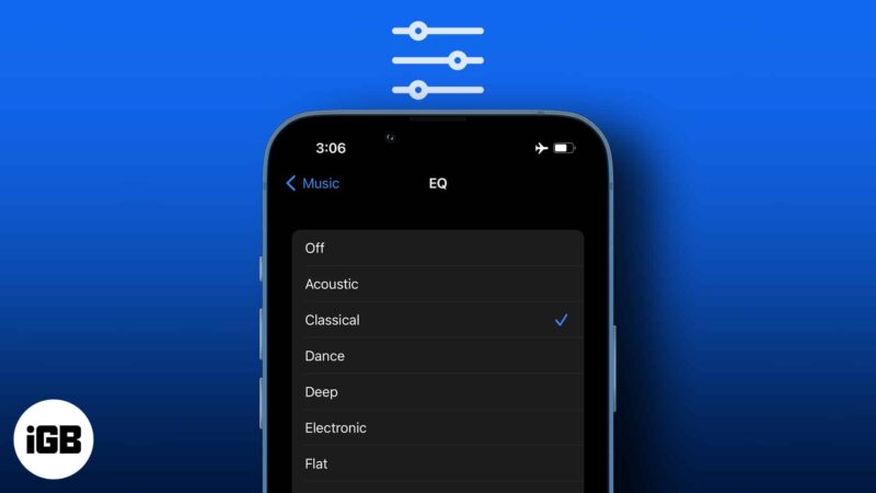 iPhone EQ pratetap skrin dalam Apple Music pada iPhone