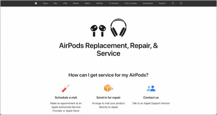 AirPods battery service with Apple
