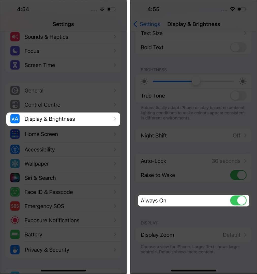 Enabling Always-On display on iPhone with iOS 16