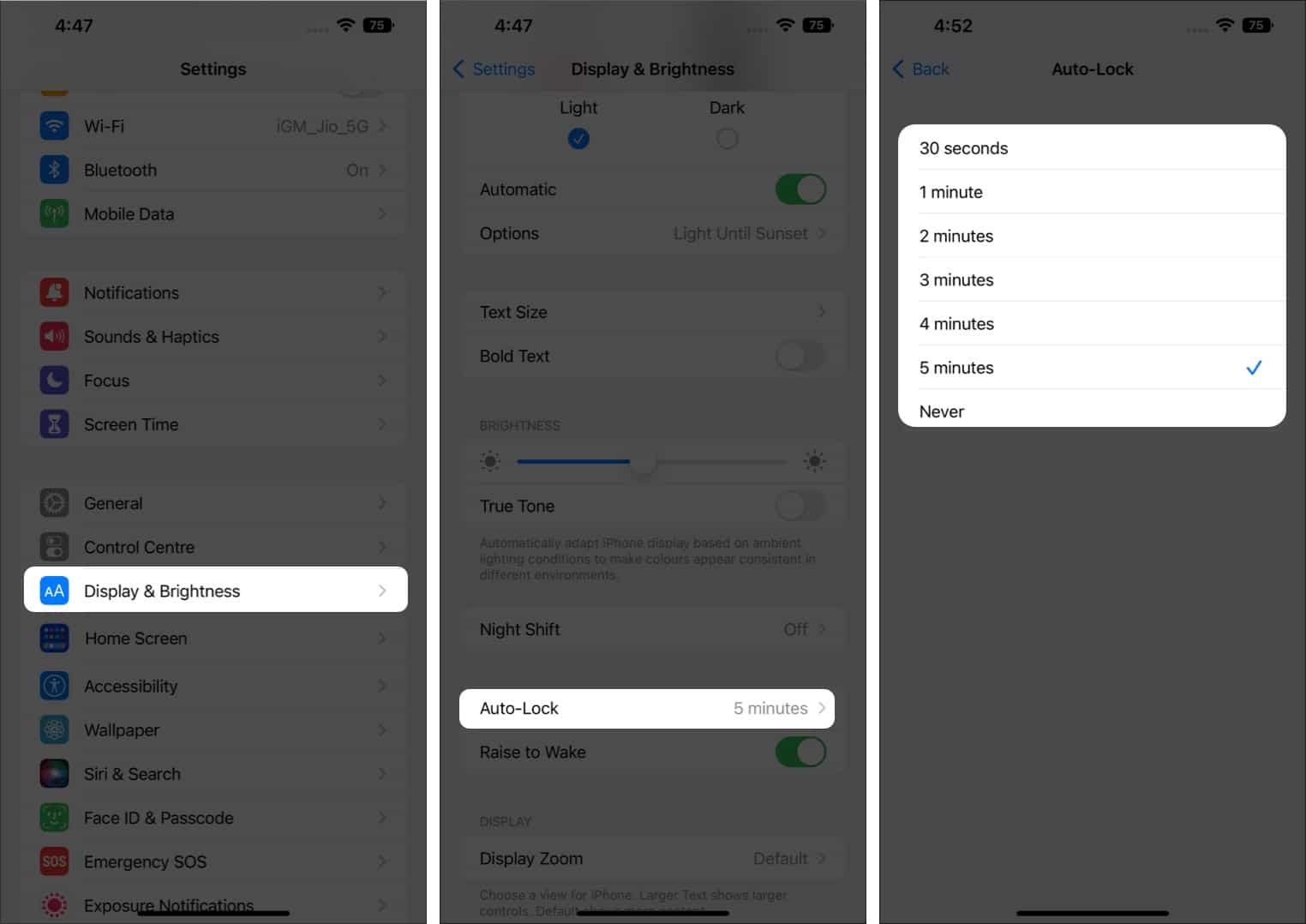 Changing Auto Lock Settings on an iPhone
