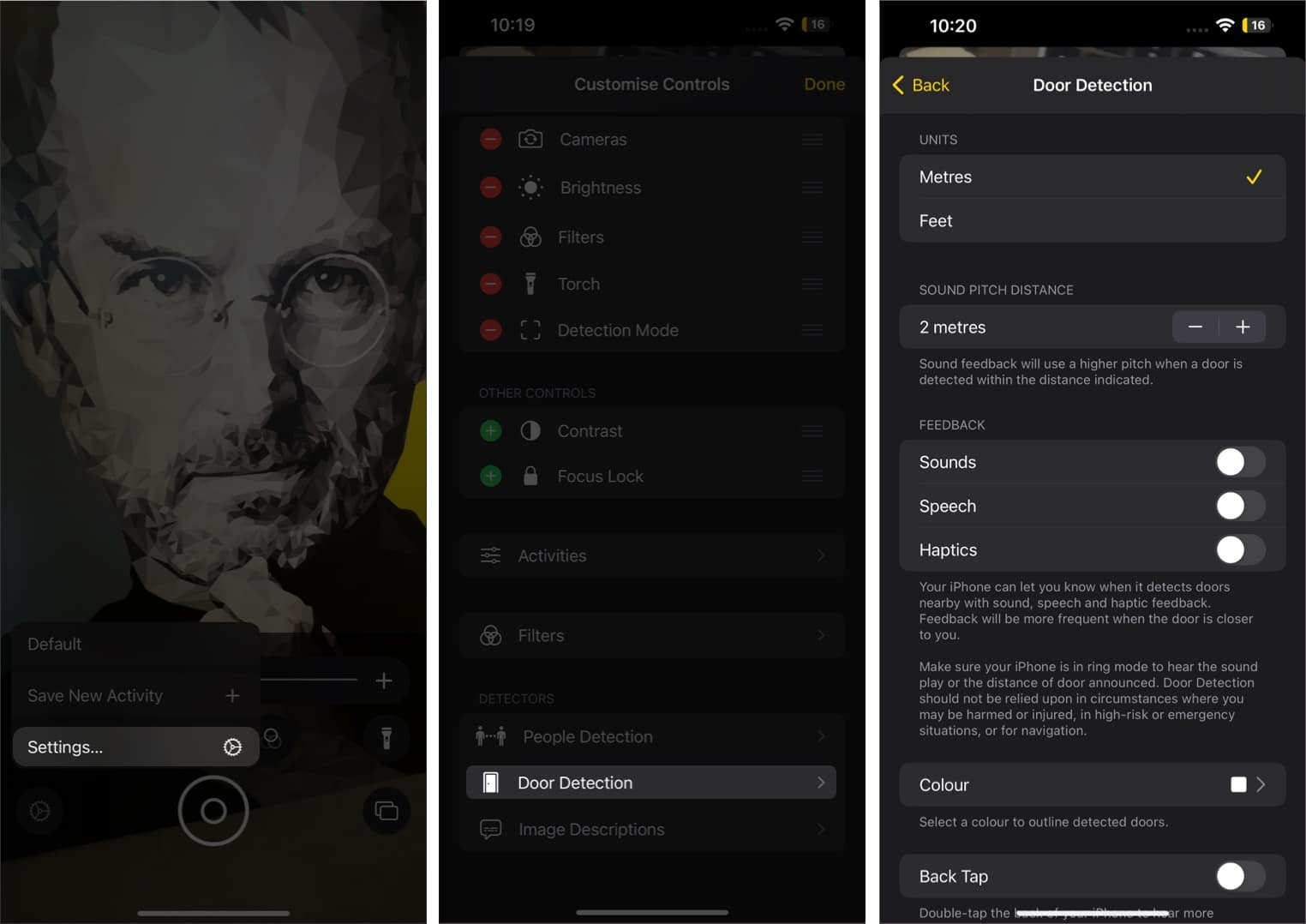 Steps to customize Door Detection in iOS 16 on iPhone